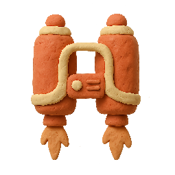 jetpack stylized as claymation