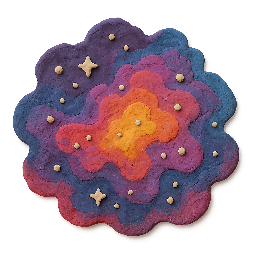 nebula-cloud stylized as claymation