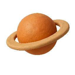 planet-with-rings stylized as claymation