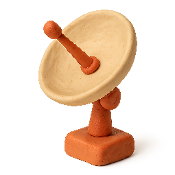 satellite-dish stylized as claymation
