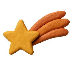 shooting-star stylized as claymation