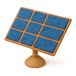 solar-panel-array stylized as claymation