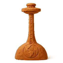 space-elevator stylized as claymation