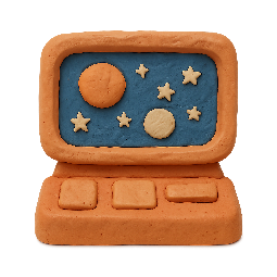 starship-bridge-view stylized as claymation