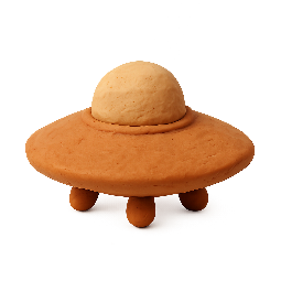 ufo stylized as claymation