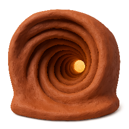 wormhole stylized as claymation