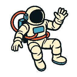 astronaut-floating stylized as comic