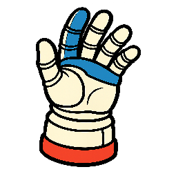 astronaut-glove stylized as comic