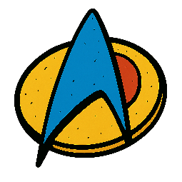 communicator-badge stylized as comic