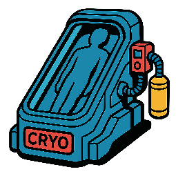 cryo-chamber stylized as comic