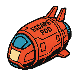 escape-pod stylized as comic