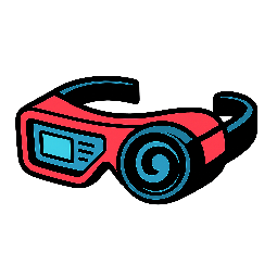 futuristic-goggles stylized as comic