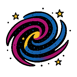 galaxy-swirl stylized as comic