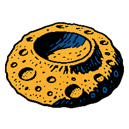 moon-crater stylized as comic