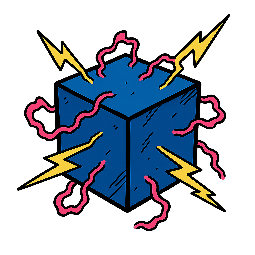 quantum-cube stylized as comic