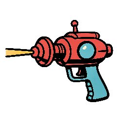 ray-gun stylized as comic