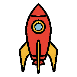 rocket stylized as comic