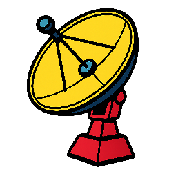 satellite-dish stylized as comic