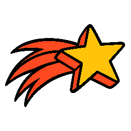shooting-star stylized as comic