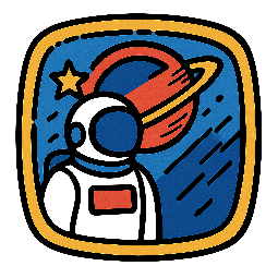 space-suit-patch stylized as comic