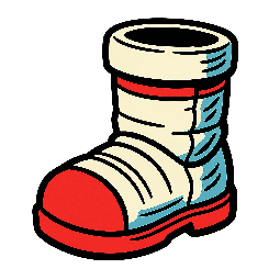 spacesuit-boot stylized as comic