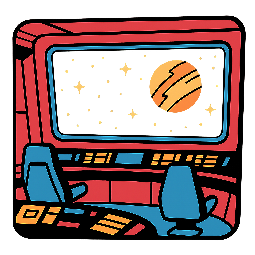 starship-bridge-view stylized as comic