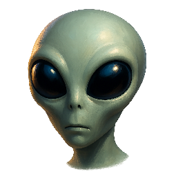 alien-face stylized as digital