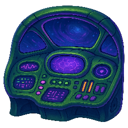 alien-spaceship-interior stylized as digital