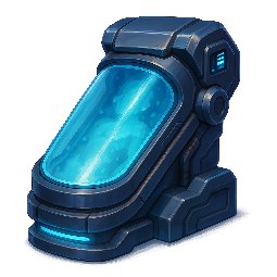 cryo-chamber stylized as digital