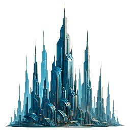 futuristic-city stylized as digital