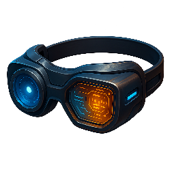 futuristic-goggles stylized as digital