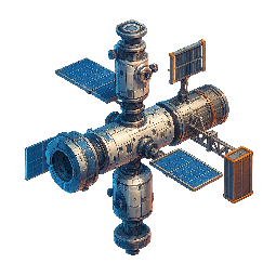 space-station stylized as digital