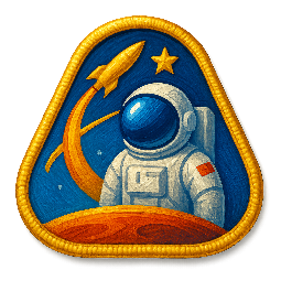 space-suit-patch stylized as digital
