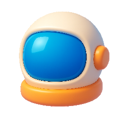 astronaut-helmet stylized as shiny