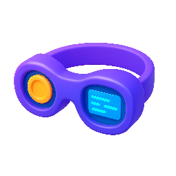 futuristic-goggles stylized as shiny