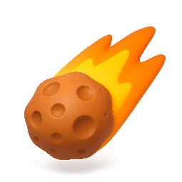 meteor stylized as shiny