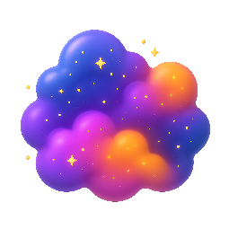 nebula-cloud stylized as shiny