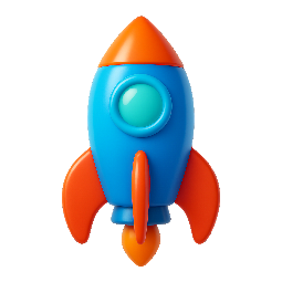 rocket stylized as shiny