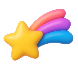shooting-star stylized as shiny