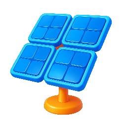 solar-panel-array stylized as shiny