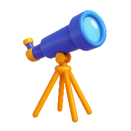 telescope stylized as shiny
