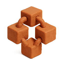 blockchain-cube stylized as claymation