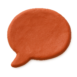 chat-bubble stylized as claymation