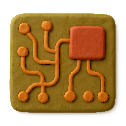 circuit-board stylized as claymation