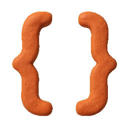 code-brackets stylized as claymation