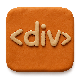code-snippet-div stylized as claymation