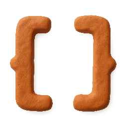 css-brackets stylized as claymation