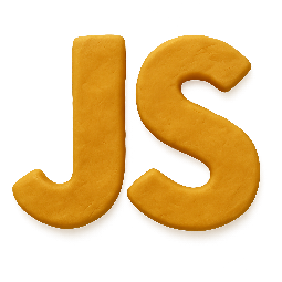 js-logo-silhouette stylized as claymation