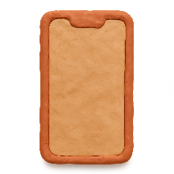 mobile-device-frame stylized as claymation