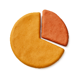 pie-chart-icon stylized as claymation